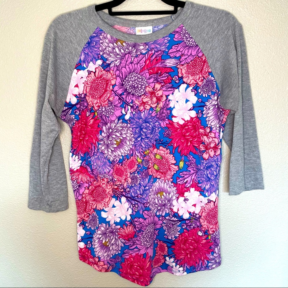 LulaRoe floral shirt 3/4 sleeve great condition